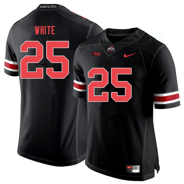 Men #25 Brendon White Ohio State Buckeyes College Football Jerseys Sale-Black Out